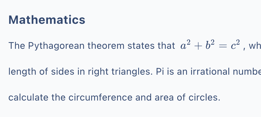 Math equation editor